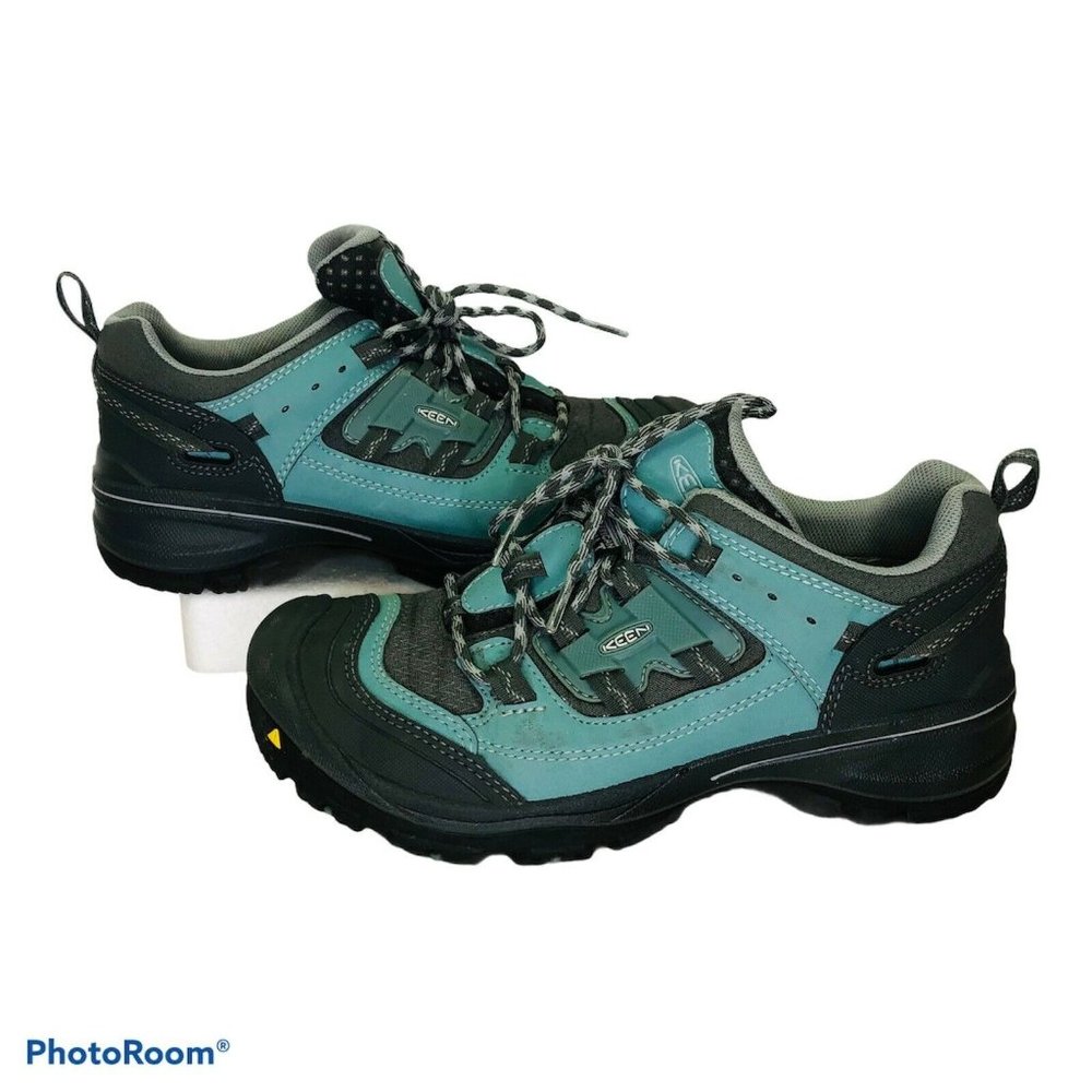 KEEN Targhee II Womens 7 Waterproof Teal Gray Outdoor Hiking Shoes Sneakers